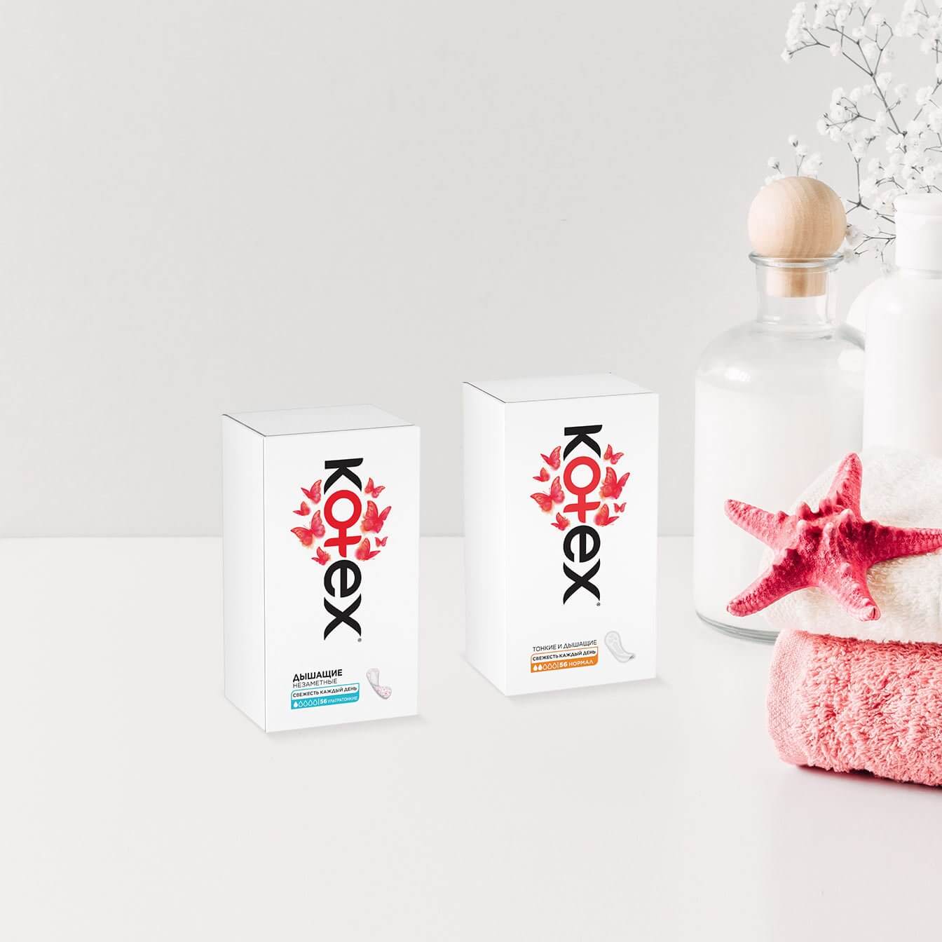 Kotex® non-DEO барлық күнделікті төсемелері