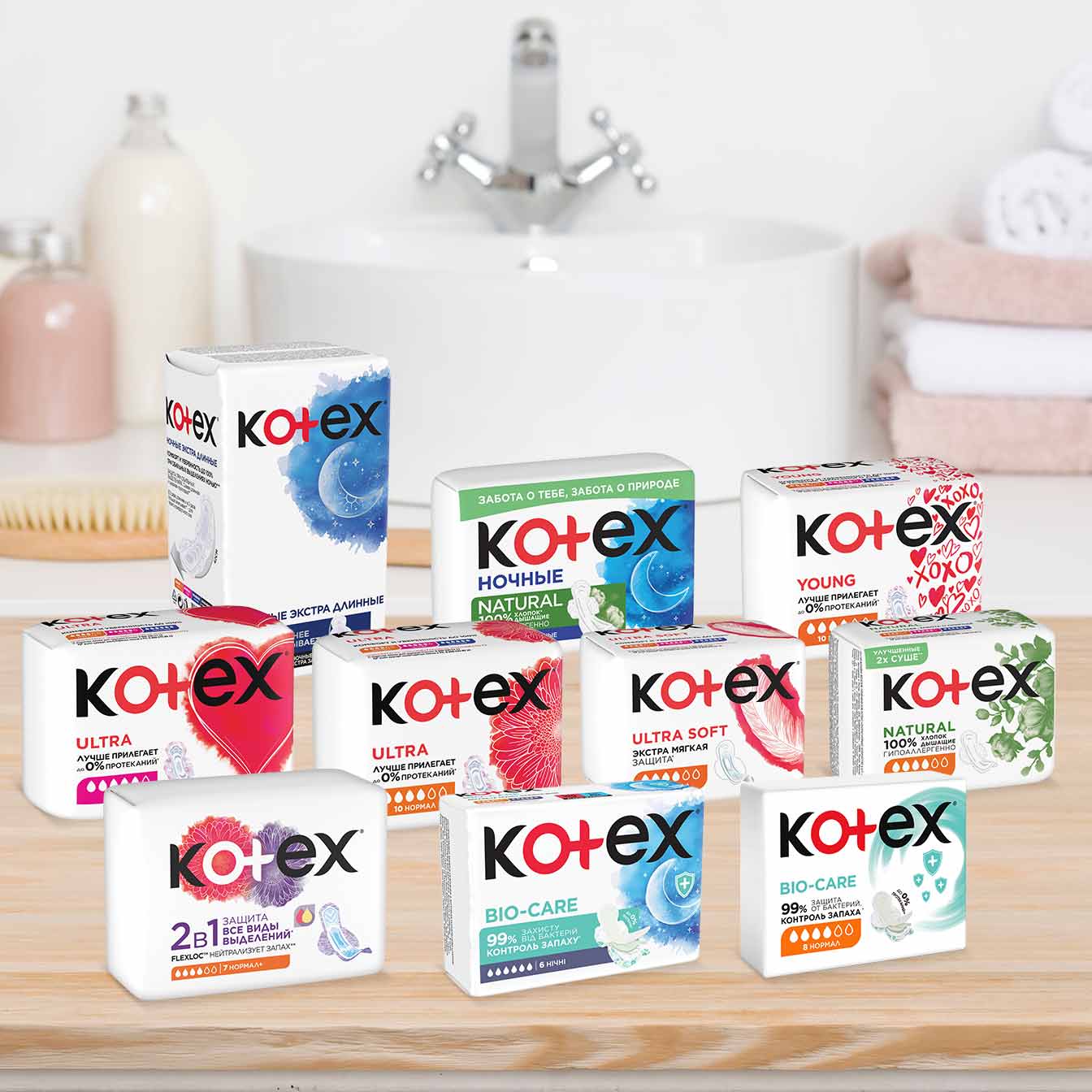 Kotex® барлық төсемелері